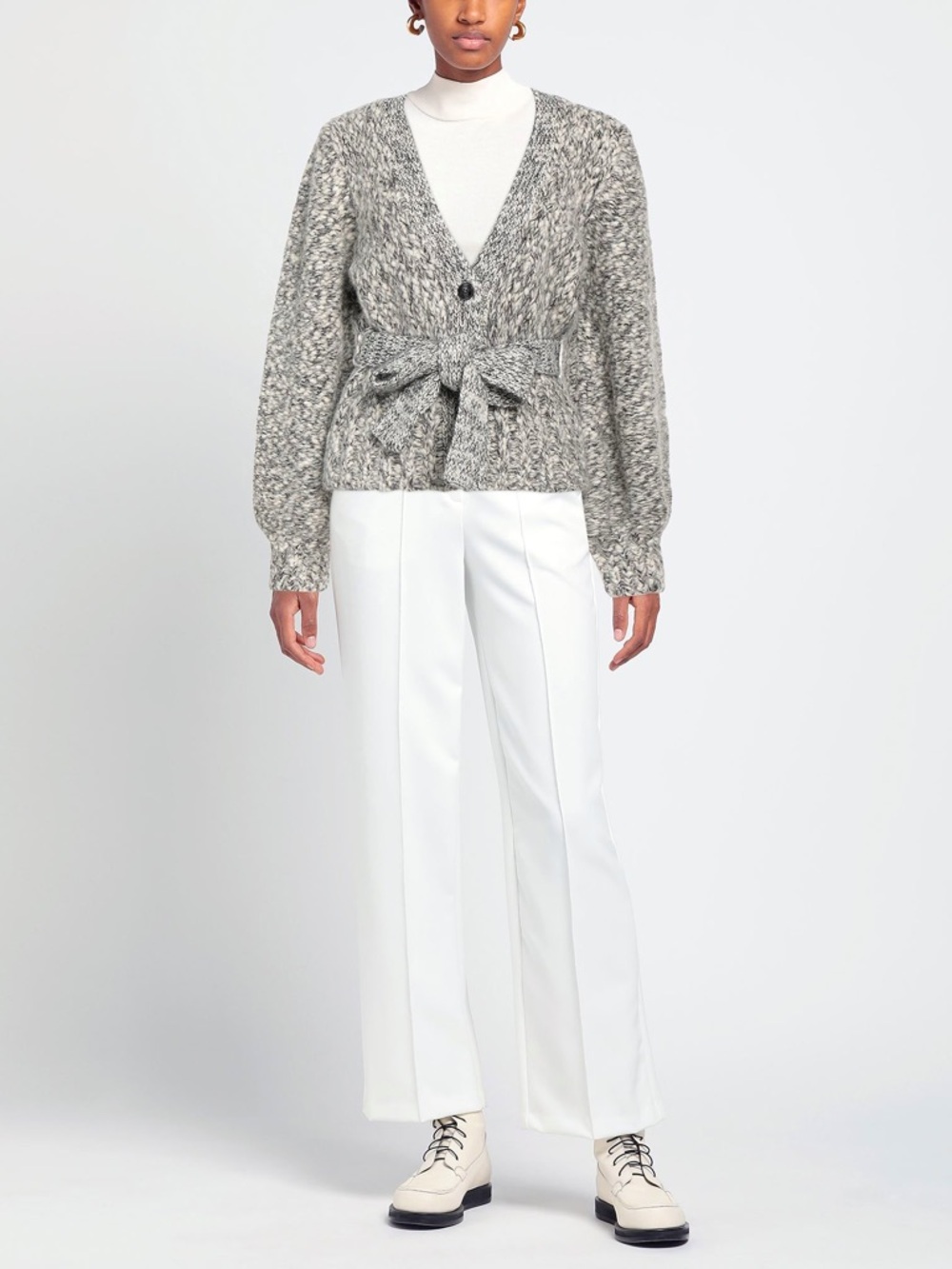 GANNI Melange Belted Cardigan / size small
